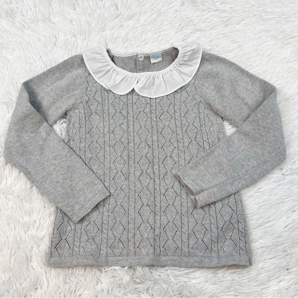 EdgeHill Collection long sleeve contrast collar‎ sweater
